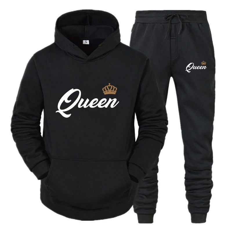 KING QUEEN Printed Lover Hoodie and Pants